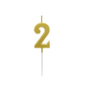 SWIECZKA PIKER CYFRA 2 ZLOTA 9.5CM 5875