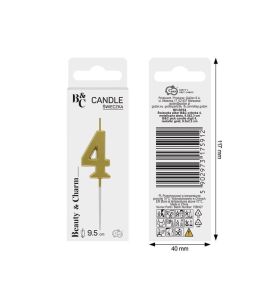 SWIECZKA PIKER CYFRA 4 ZLOTA 9.5CM 5912