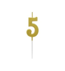 SWIECZKA PIKER CYFRA 5 ZLOTA 9.5CM 5936