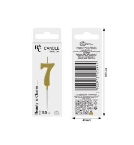 SWIECZKA PIKER CYFRA 7 ZLOTA 9.5CM 5974