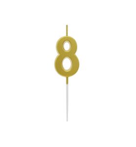 SWIECZKA PIKER CYFRA 8 ZLOTA 9.5CM 5998