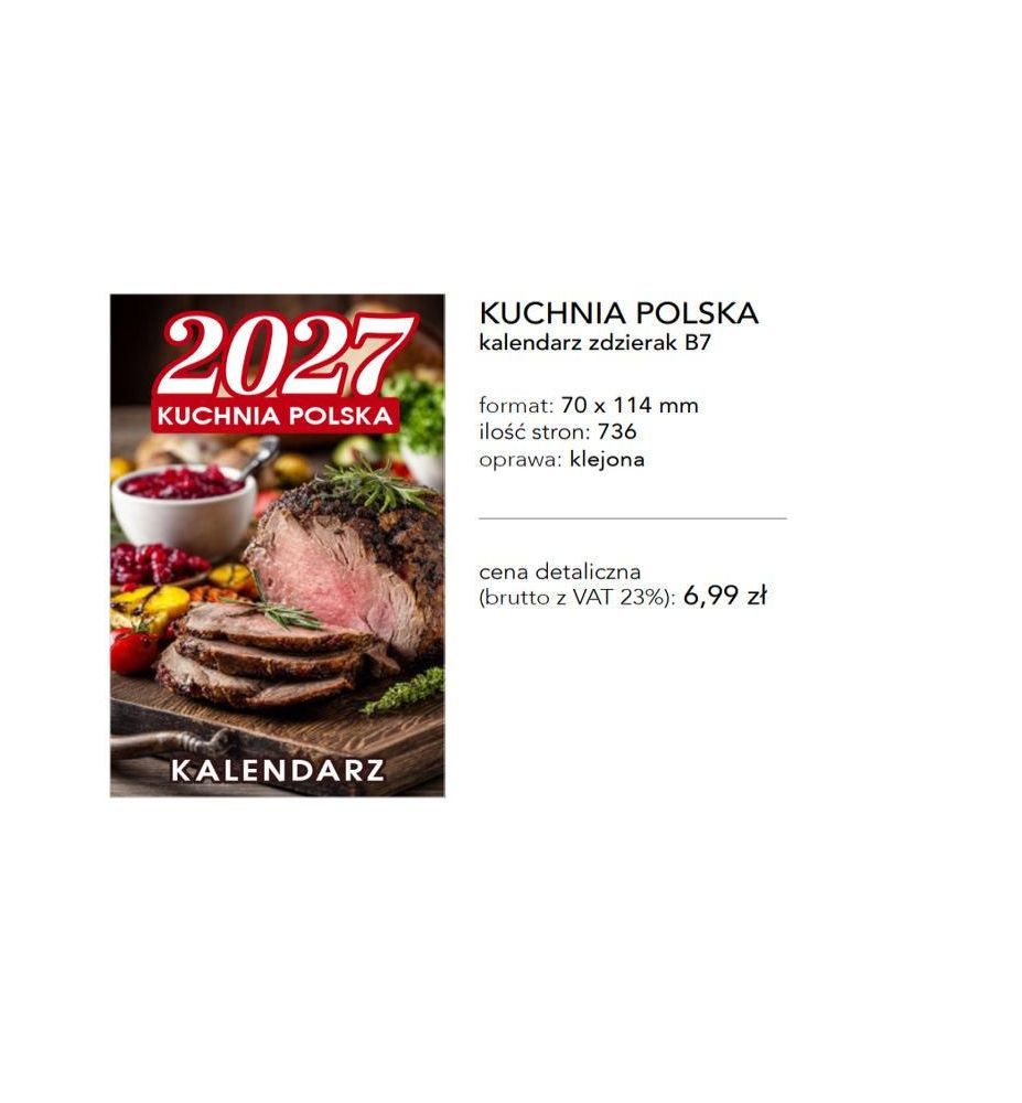 KALENDARZ ZDZIERAK B7 KUCHNIA POLSKA 499