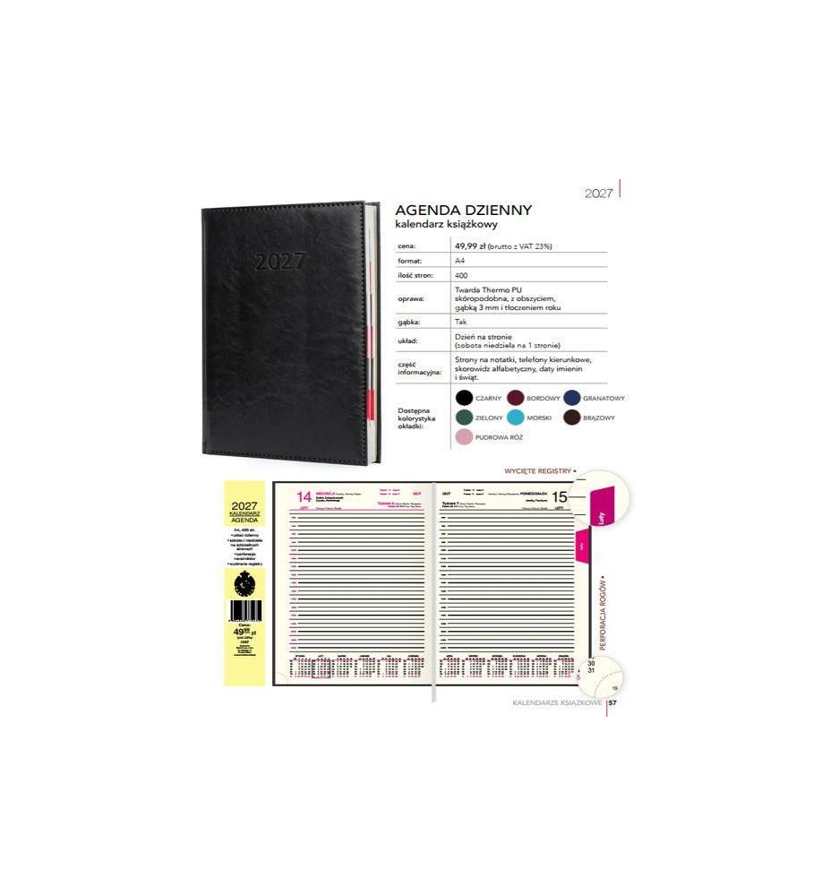 KALENDARZ AGENDA A4 DZIENNY 9239