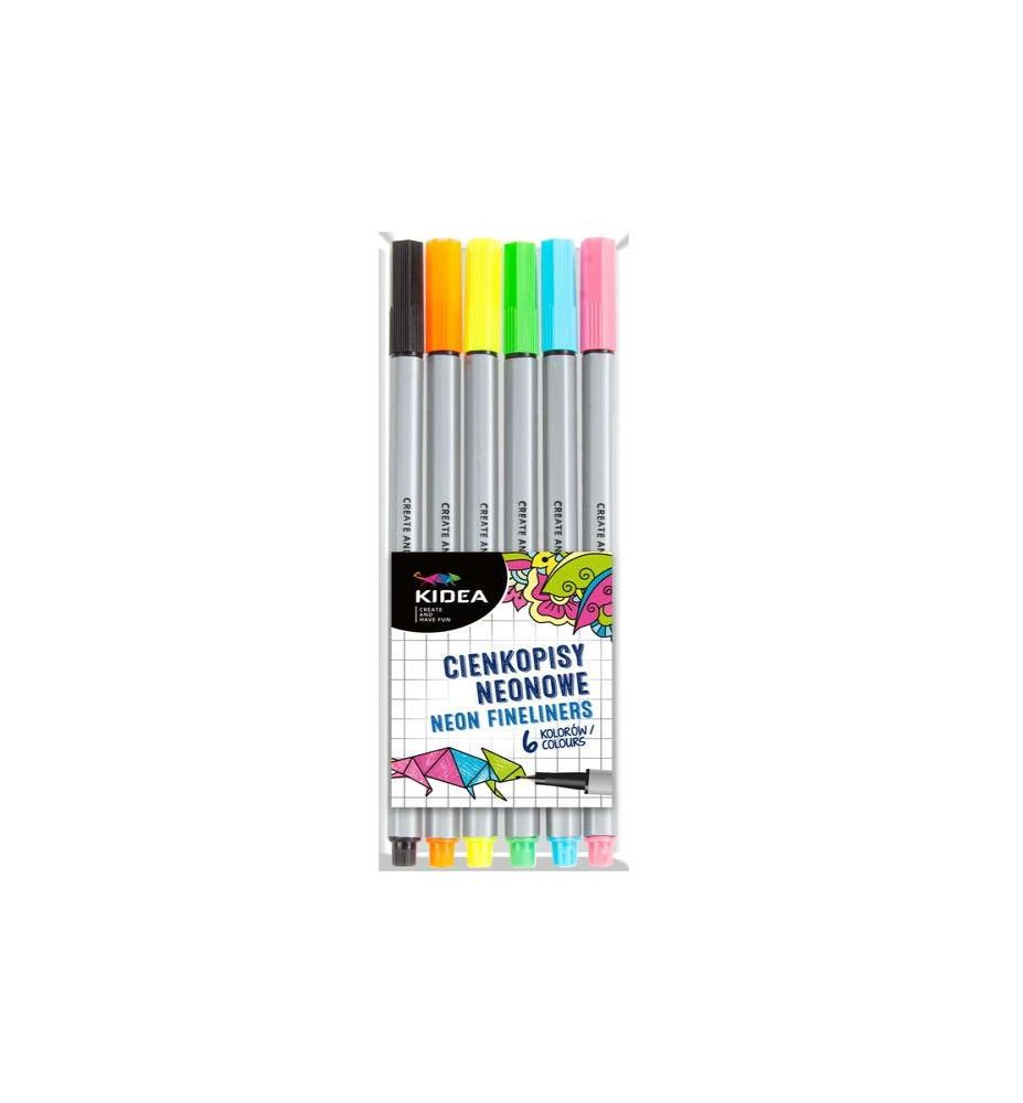 CIENKOPISY NEONOWE 6 KOL. KIDEA 6646