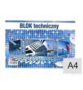BLOK TECHNICZNY A4 BIALY Q 250g 0259