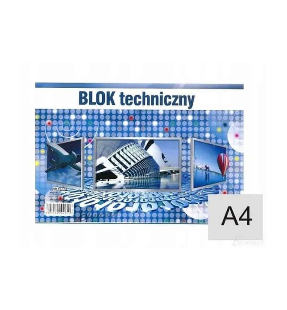 BLOK TECHNICZNY A4 BIALY Q 250g 0259