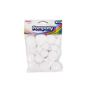 POMPONY SUPER PUSZYSTE BIALE 9856