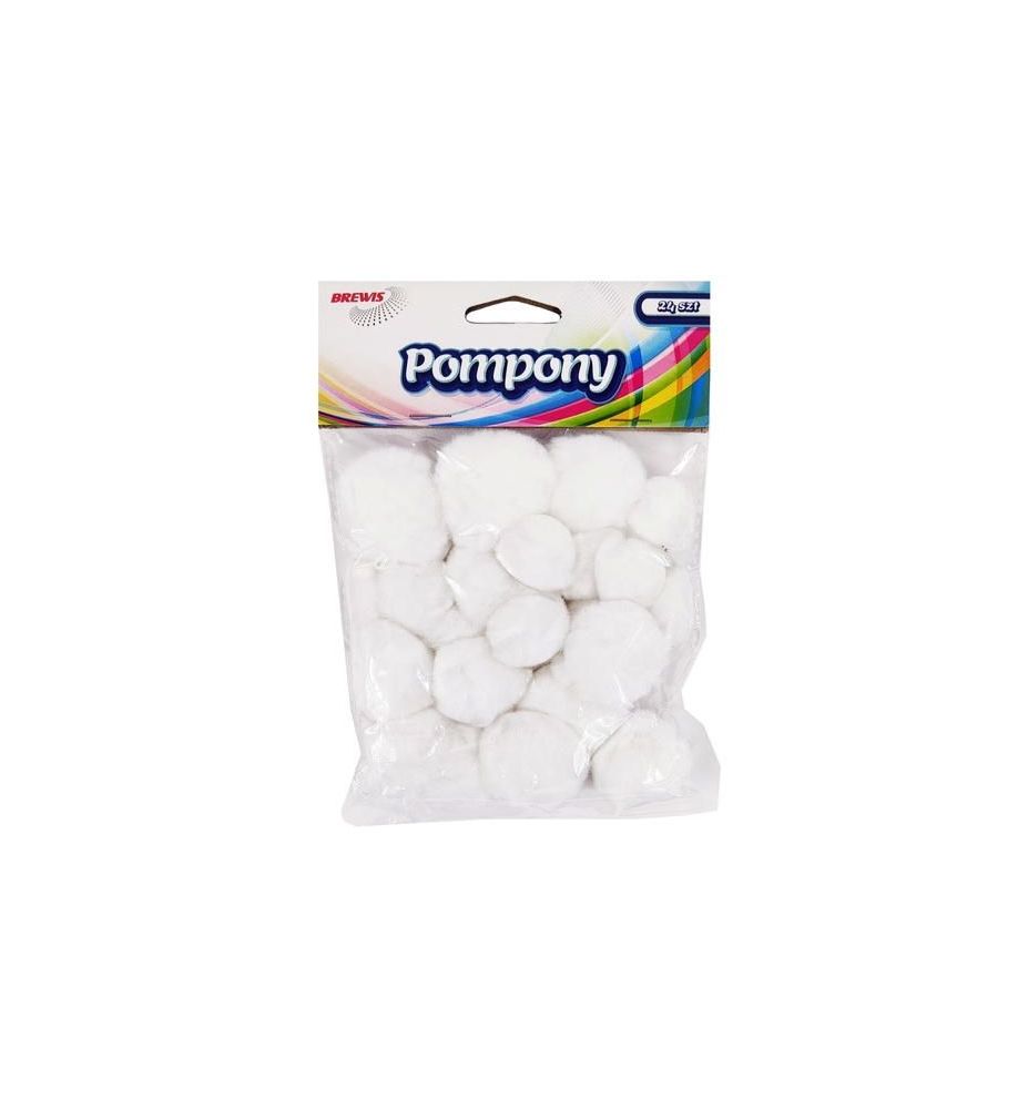 POMPONY SUPER PUSZYSTE BIALE 9856