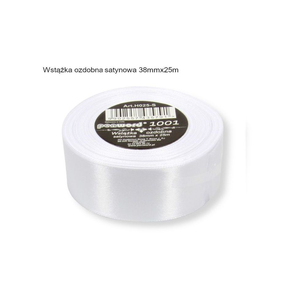WSTAZKA OZDOBNA BIALA 38mm/25m 5791