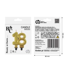 SWIECZKA CYFRA 18 METALIK ZLOTA 9228