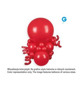 BALON PASTEL CZERWONY 26CM 100SZT 4510