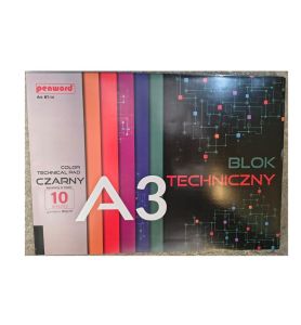 BLOK TECHNICZNY A3 CZARNY 180g 10K 4051