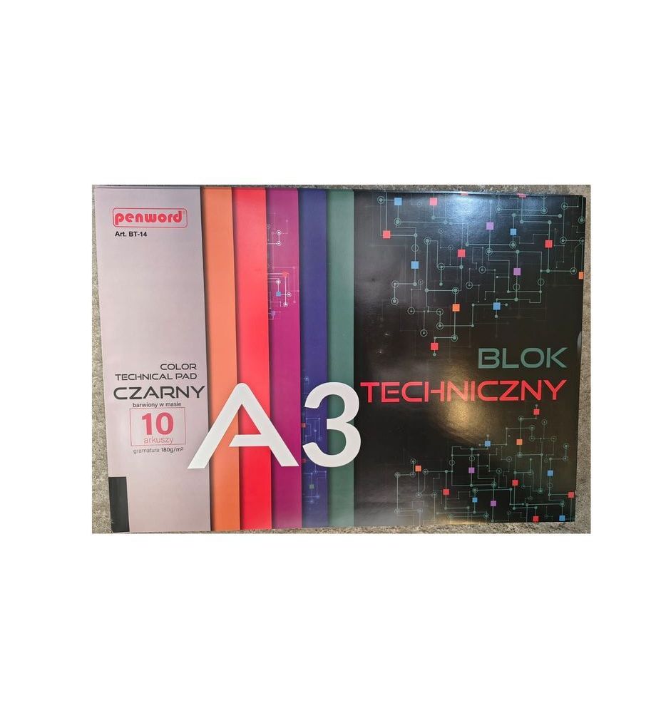 BLOK TECHNICZNY A3 CZARNY 180g 10K 4051