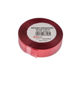 WSTAZKA BROKATOWA 25MMx22M CZERWONY 7081