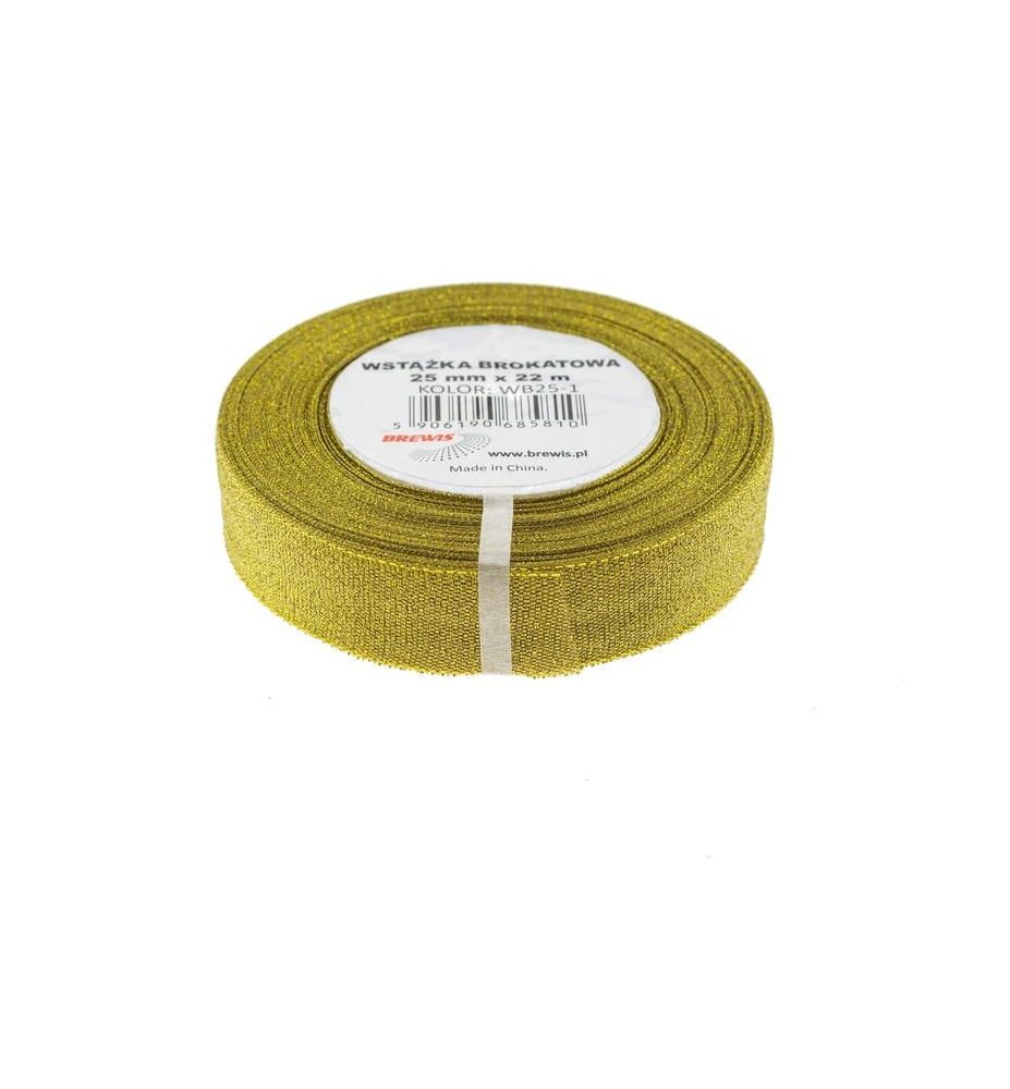 WSTAZKA BROKATOWA 25MMx22M ZLOTY 5810