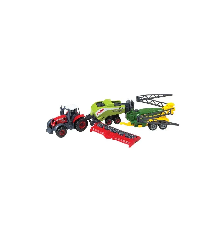 Metalowy Traktor Zestaw Farm 21cm GO2031 | Hurtownia Zabawek Bonk