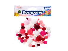 POMPONY POM52 ROZOWY I BIALY 6985