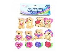NAKLEJKI Z PIANKI PVC61 MISIE Z SERCEM
